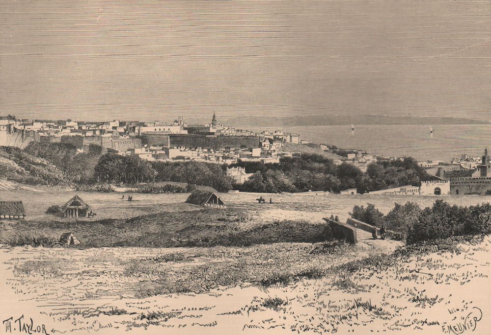 Tangier - View from the East. Morocco 1885 old antique vintage print picture